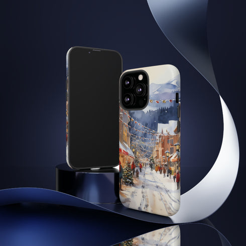 Bustling Victorian Christmas Market - Impact Resistant Phone Case